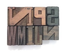 Vintage Letterpress 8 Mix Letters Wood Type Printers Block Collection BL-924