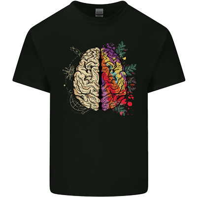 Science vs Artistic Brain Art IQ Physik Herren T-Shirt leicht Baumwolle