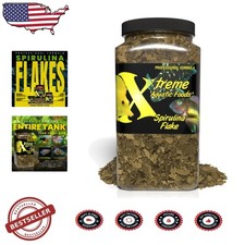 Marine Fish Diet: Xtreme Spirulina Flakes, USA Farm Grown, Stable Vit C, 1lb