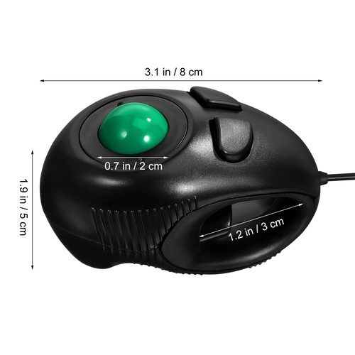 Souris trackball filaire alimentée par USB pour ordinateur portable et bureau noir - Photo 10/11
