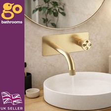 Luxury Wall-Mounted Basin Mixer Tap Gold – Contemporary Bathroom Fitting