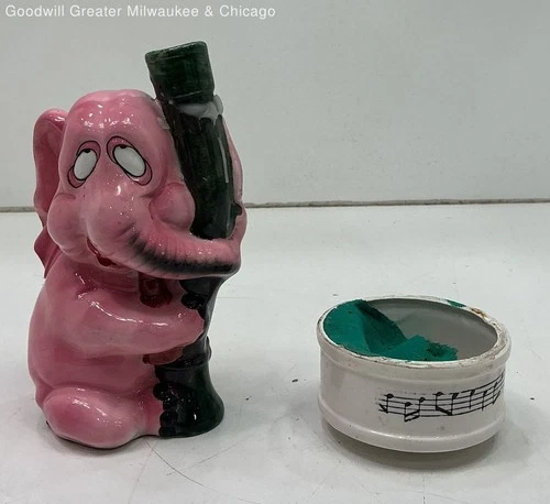 Vintage "All Lit up" Musical Liquor Decanter Pink Elephant