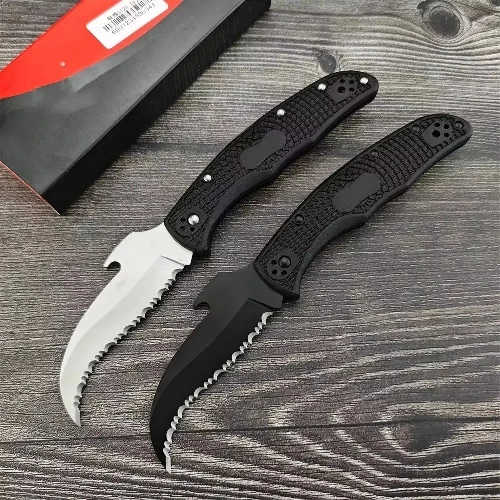 Car Rescue EMT Knife Seat Belt Cutter Pocket Serrated Folding D2 Steel Sharp