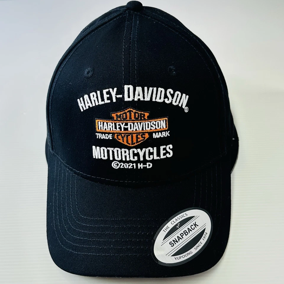 Harley Davidson Motorcycle Mens Hat Cap Black Logo Snapback Adjustable Yupoong - image 3 of 4