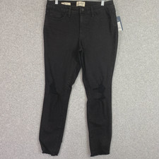 Universal Thread Jeans Womens 10/30S Black Distressed Mid Rise Skinny Denim NWT