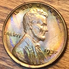 1937-D Lincoln Wheat Cent BU Original Album Colorful Target Toned Luster Toning