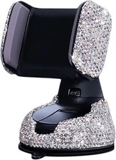 SUNCARACCL Bling Car Phone Holder, 360°Adjustable Universal Rhinestone Crystal 