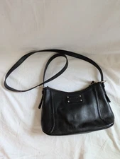 Kate Spade Black Leather Crossbody Bag Retro Classic Tassel Zipper