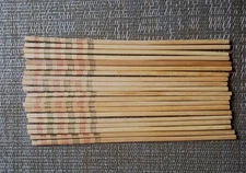 20 (10sets) Vintage Asian Bamboo Chopsticks  Etched Striped Reusable 