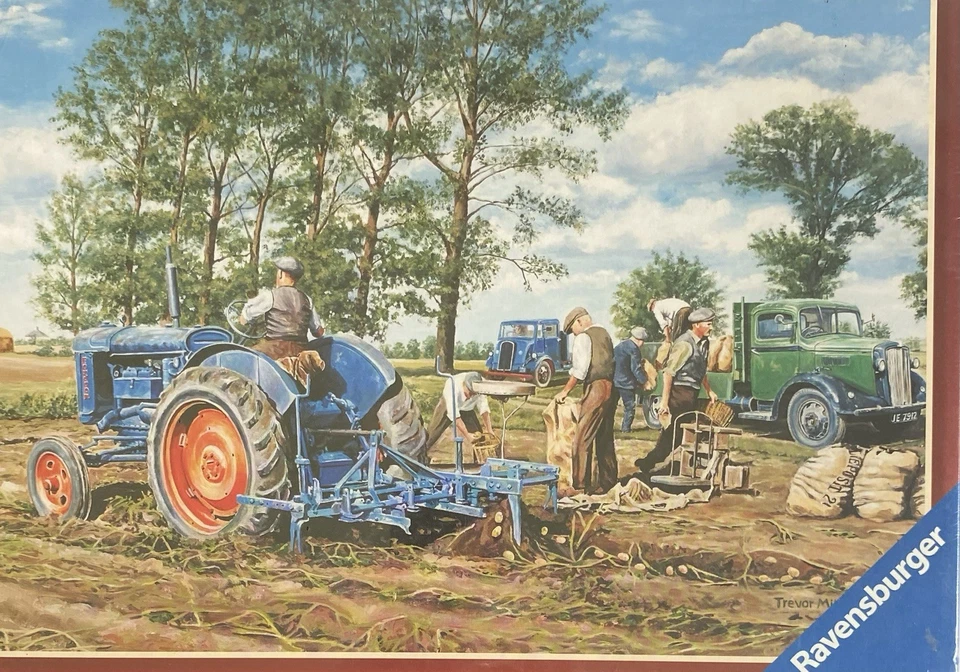 RAVENSBURGER LIFTING THE CROP 1000 PIECE JIGSAW PUZZLE FARMING TRACTOR FENS *NEW - Image 3 of 4