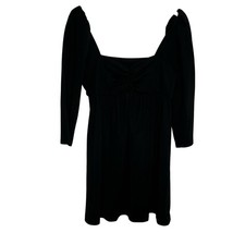Anthropologie Maeve Raelynn Babydoll Mini Dress Black Sweetheart Neck Womens MP