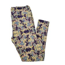 Lularoe Tall Curvy Leggings Floral Print Soft Purple Yellow Blue Pink All Season