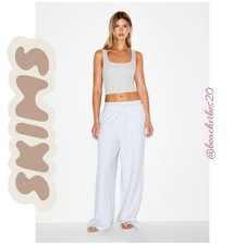 SKIMS Cotton Fleece Oversized Double Waistband Pant SM Light Heather Grey O-375