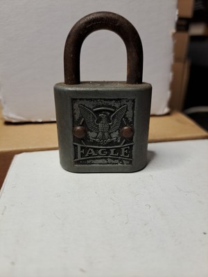 Vintage The Eagle Lock Company Padlock w/ Key  2.5''