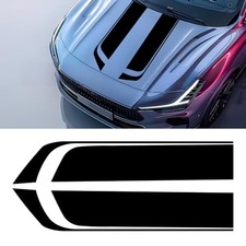 Car Hood Decal Sticker, Modified Racing Stripe Decal for Cars, Auto Black