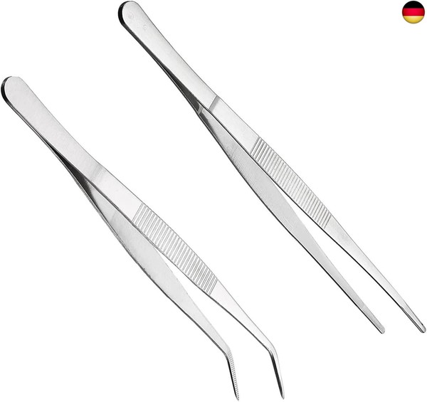 Gebogene Pinzette, Stumpfe Pinzette, 14 Cm Edelstahl Profi Rutschfest, Lang Gera-image