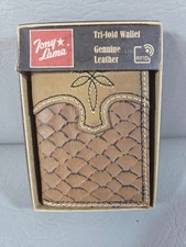 Tony Lama Trifold Wallet Mens Western Wallet  Genuine Leather New *Texas Legend*