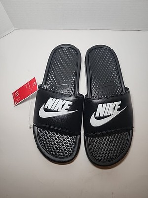 NIKE Benassi JDI Men\'s Slide Sandals, Black/White, Size US 12 NIKE BENASSI JDI MEN main image 4