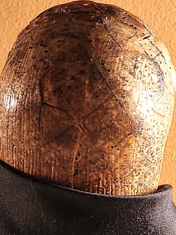 MUÑECA ANTIGUA CERA SOBRE PAPEL MACHÉ, EXTREMIDADES INFERIORES DE MADERA, BAUTIZO, TIPO MOTSCHMANN Foto 3 de 4