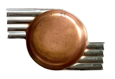 RARE VINTAGE REVERE WARE "STREAMLINE" ART DECO COPPER & NICKLE SILVER ASH TRAY