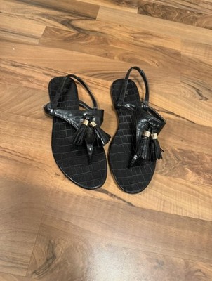 H&M Sandalen 38 Schwarz Schuhe flip flop