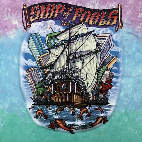 Vintage NOS GRATEFUL DEAD LONG SLEEVE T SHIRT Liquid Blue Ship Of Fools Jerry XL - Picture 8 of 14