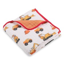 Muslin Baby Quilt 6-Layer 100 Cotton Blanket 47x47 Inch Soft Construction Print