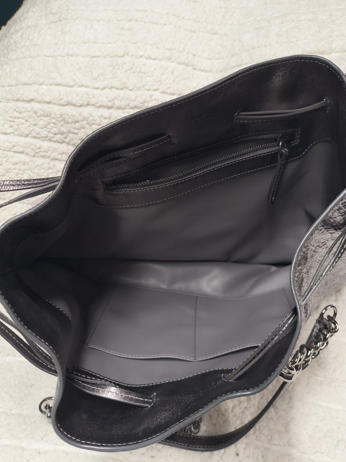 Jimmy Choo Silver Metallic Bucket/Drawstring - Authentic VHTF — image 6