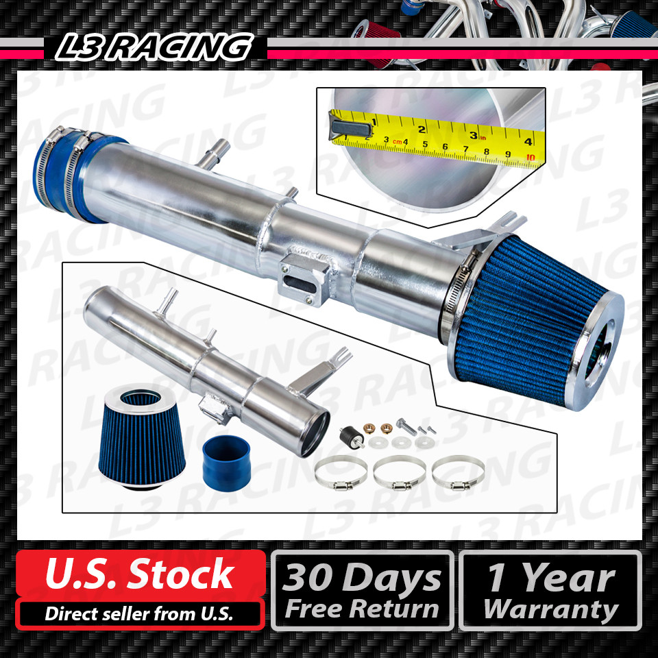 BLUE COLD AIR INTAKE KIT + DRY FILTER FOR 11-14 Ford Mustang Base 3.7L V6