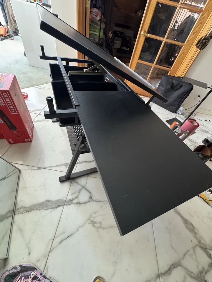 Yaheetech Height Adjustable Drafting Table for Artists w/2 Storage Drawers&Stool - Image 4 of 4
