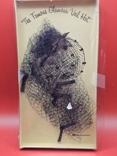 VINTAGE MCM The Famous Glamour Veil Hat Black Womens LOT CC