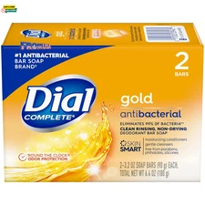 Gold Antibacterial Deodorant Bar Soap, 3.2 Ounce, (Pack of 2)