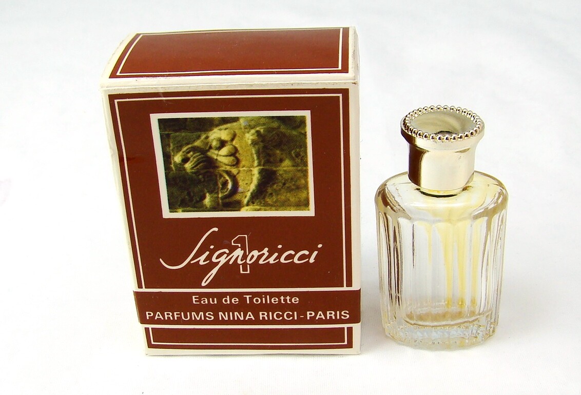 Parfums Nina Ricci SIGNORICCI 1 Lot of 2 EMPTY EDT MINI BOTTLES IN