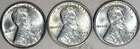 (3)1943 1C P,D,S (Steel) Lincoln Wheat Cent Choice UNC  K13102