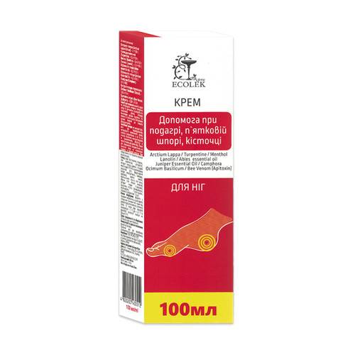 Ekolek-Creme gegen Gicht, Schleimbeutelentzündung, geschwollene Füße, 100 ml - Picture 5 of 6