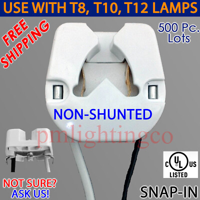  WHOLESALE LED/FLUORESCENT T8 T12 G13 LAMP BASE 2-PIN BUTT-ON SNAP-IN CLIP~500