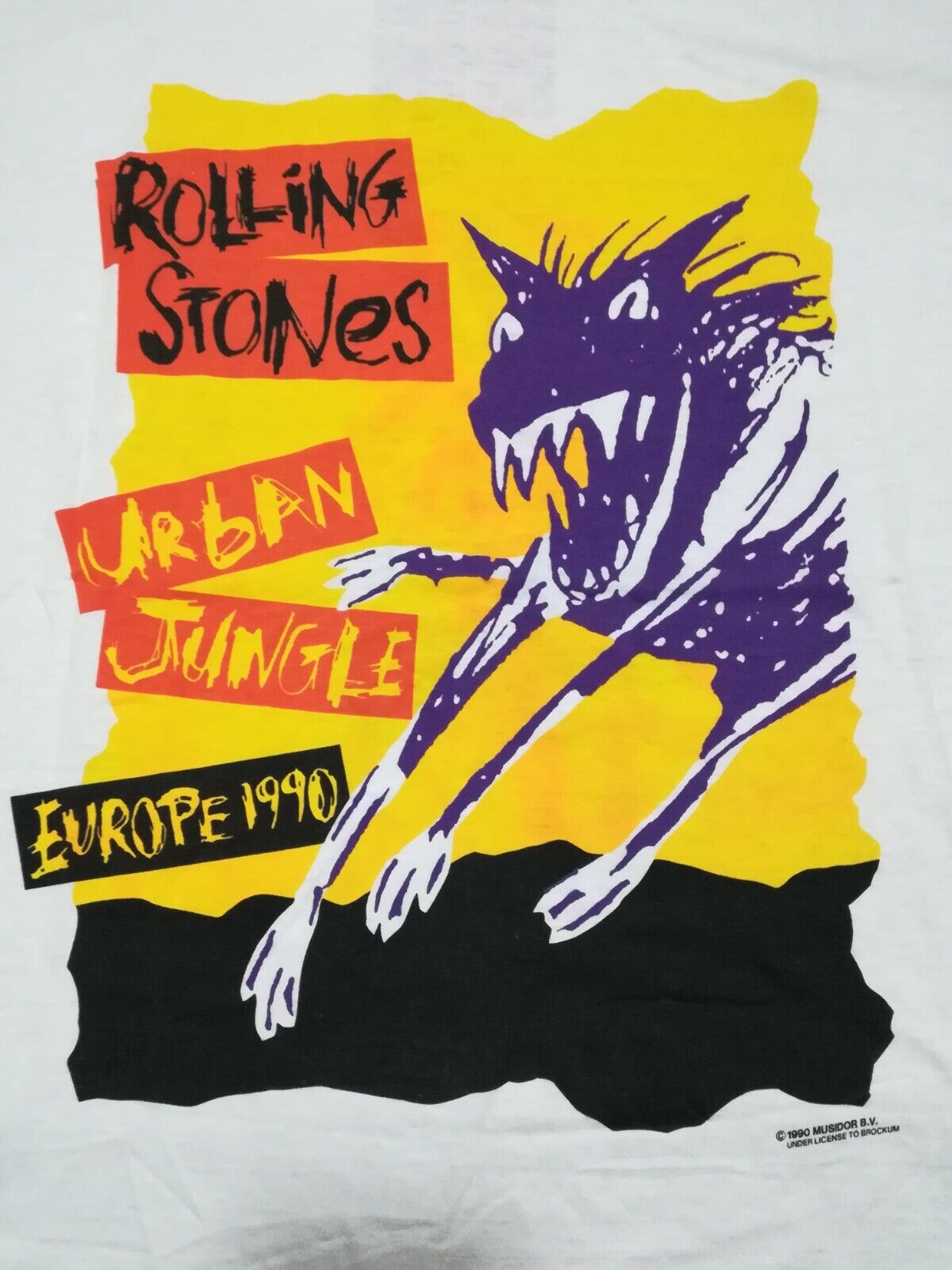 ROLLING STONES Urban Jungle Tour 90 - Very Rare Vintage T-Shirt , Size  XLarge