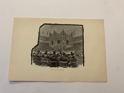 Concert in the Albert Hall & Mansions Kensington London England c. 1888 Print
