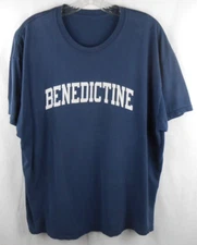 Benedictine High School Adult XL No Tag Blue Team Spellout Logo T-Shirt