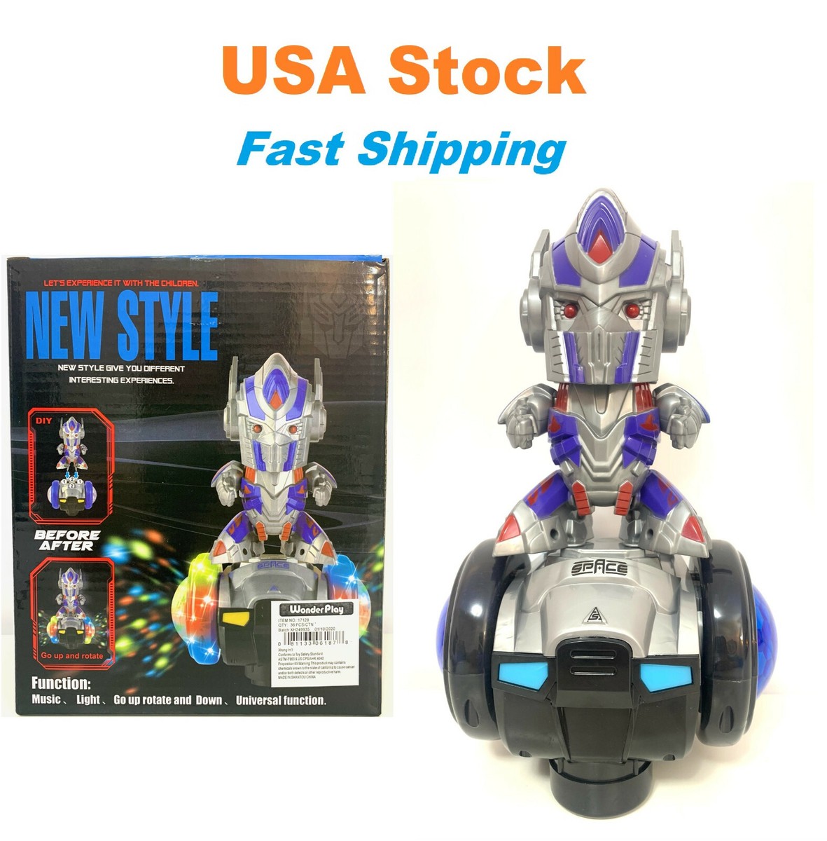 Dancing Robot Optimus Prime Transformer Space Car Toy Figure,Light