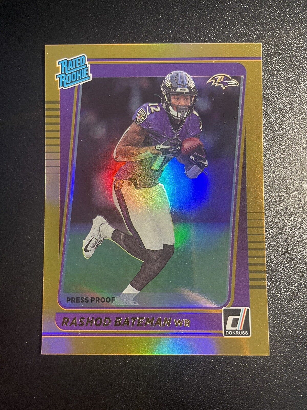2021 Donruss Gold Press Proof Premium Rashod Bateman Rated Rookie Rc