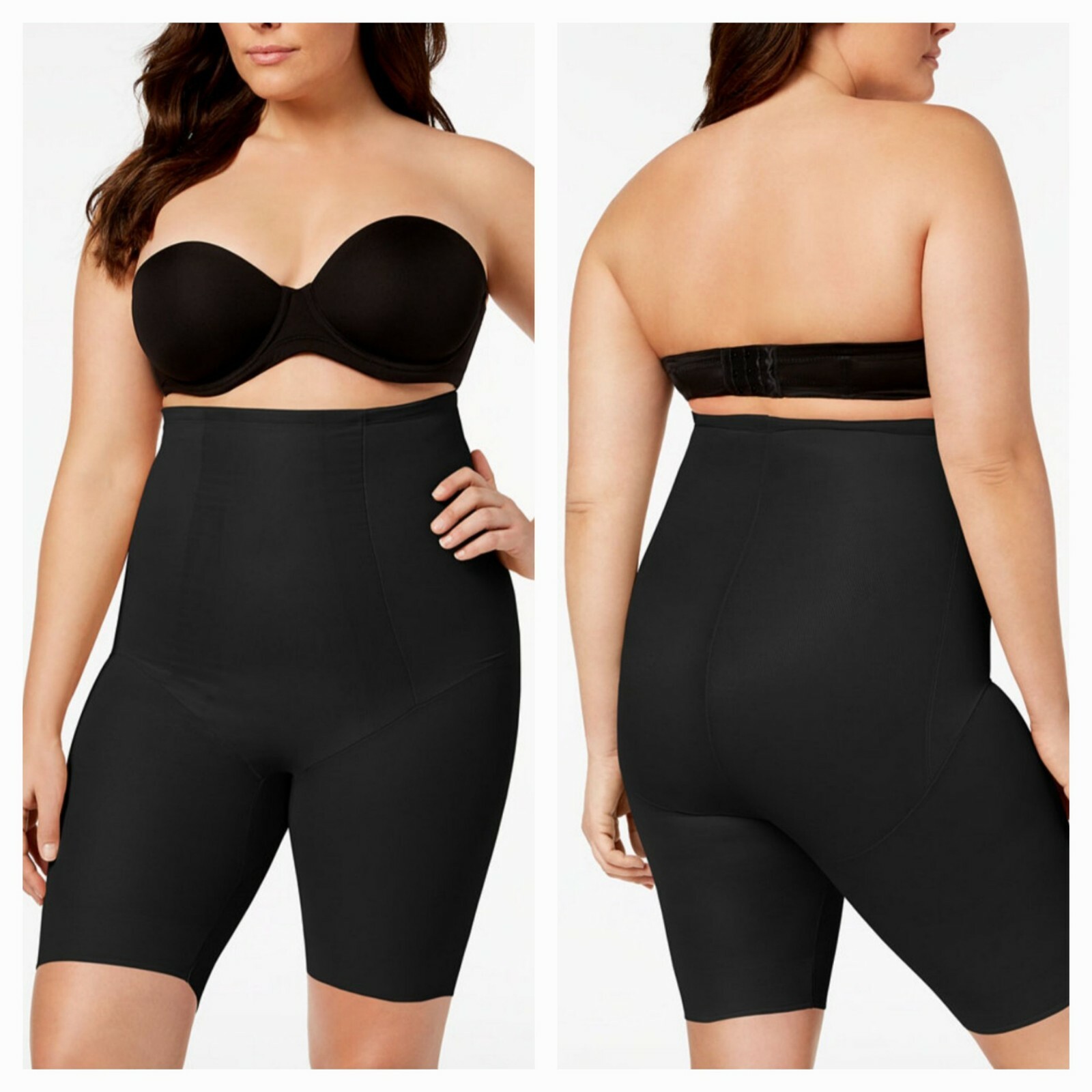 Miraclesuit Size Large Black Extra Firm Control Shapewear Hi-Waist Thigh Trimmer