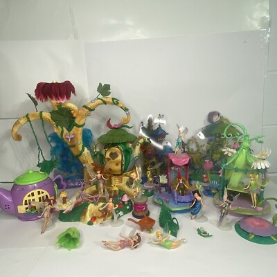 Disney Fairies Pixie Hollow Playset Lot Fairy Dolls Accessory