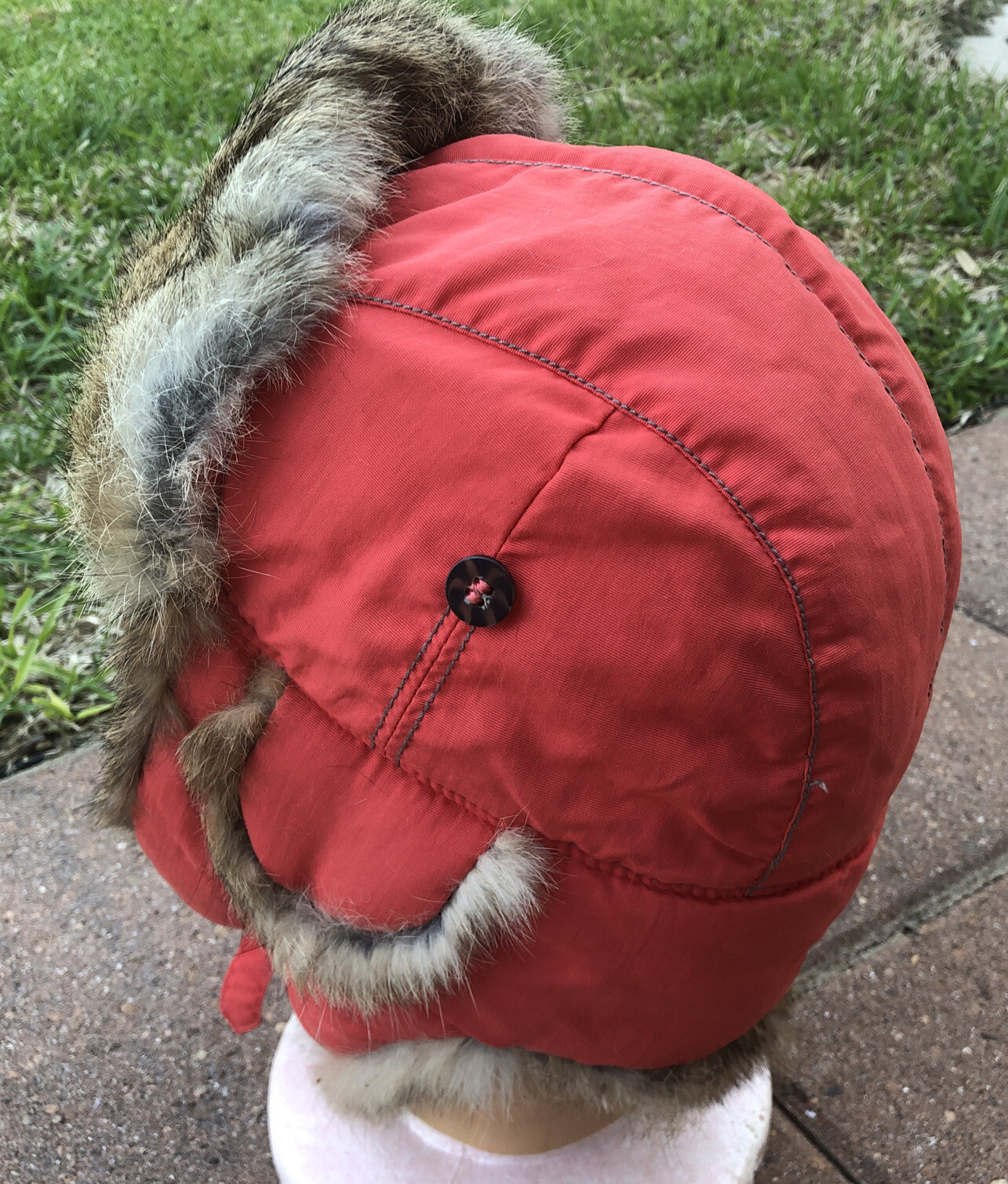 Vintage Mad Bomber Aviator Rabbit Fur Trapper Hat Sal… Gem