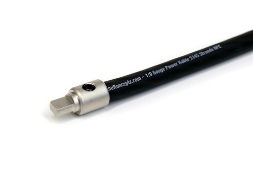 KnuKonceptz Set Screw Power / Ground 0 to 0 Gauge Adapter Pin 1/0 AWG Cable Pair - Picture 3 of 3