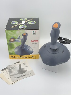 Vintage Logitech Wingman Flight Simulator Joystick 15 Pin PC Serial #3001 In Box