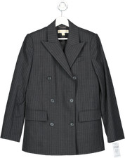 Michael Kors Grey Oin Stripe Double Breasted Blazer Uk 6