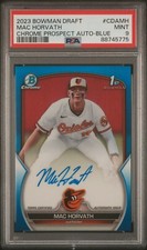 2023 Bowman Chrome Draft Blue Auto Mac Horvath /150 1st Bowman PSA 9 Mint