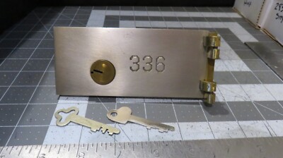 Antique L.L. Bates 1886 Safety Deposit Box Door, Hinges, 1 Op & 1 Guard Key #336
