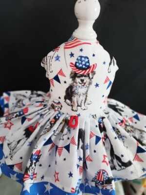 cute dog harness dresses Denim Floral Dog Harness Dress